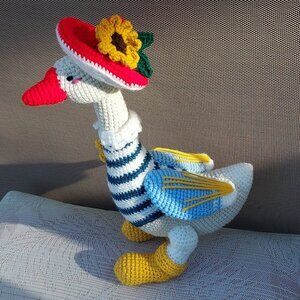 SOLD! Orders gladly taken.        Handmade Crochet Mother Goose Stuffed Animal